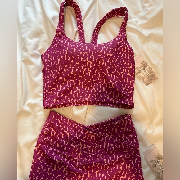Sage Collective Activewear Set in Rain Spot Purple Orchard NWT Small Bra& Shorts - Picture 3 of 13